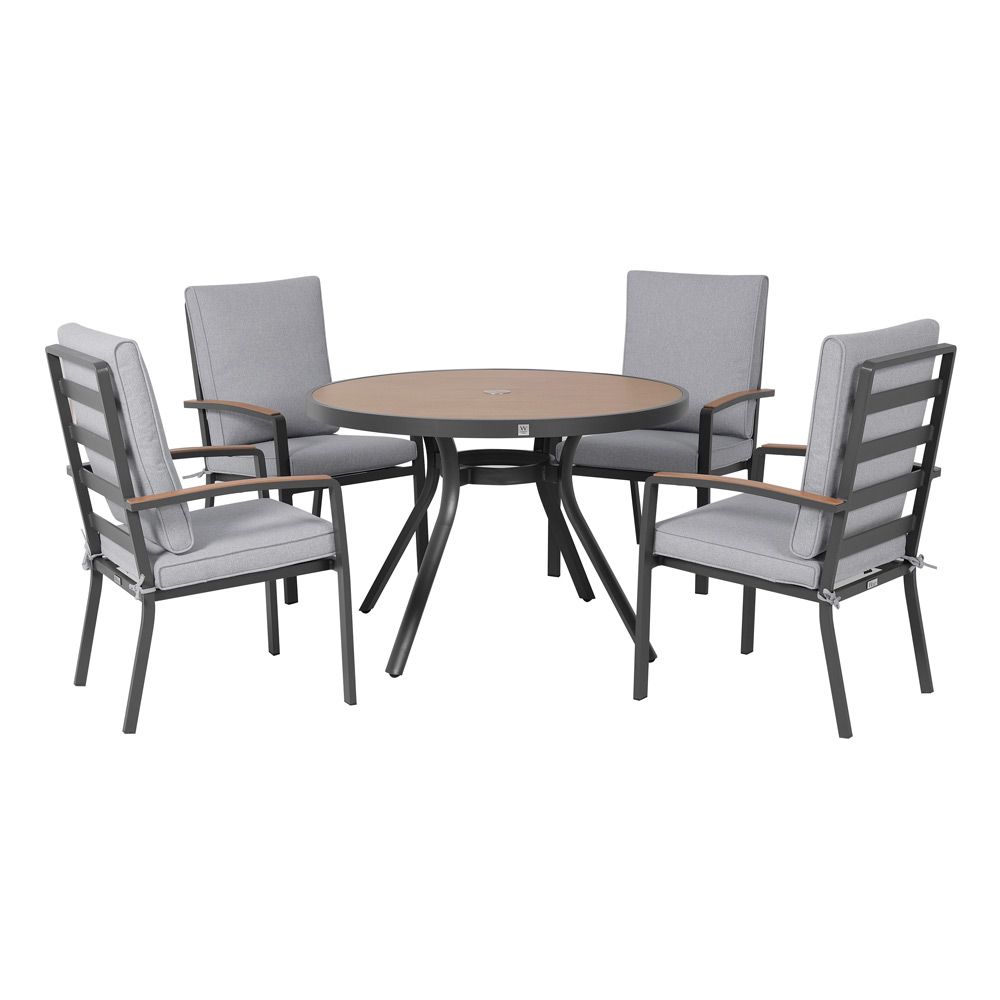 W Garden Living Panama 4-Seat Dining Set with Parasol