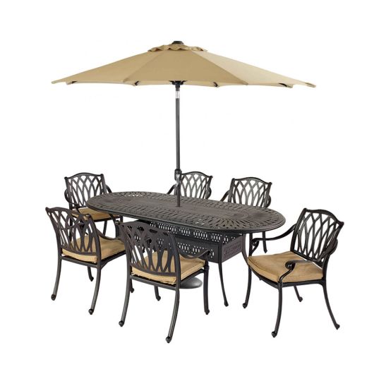 Hartman Florence 6 Seat Oval Set with 3m Parasol