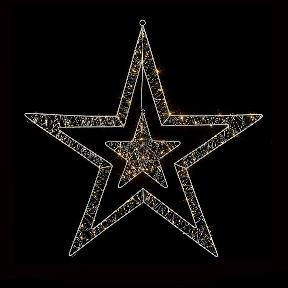 Premier White Double Wire Star With 140 Warm White LEDs